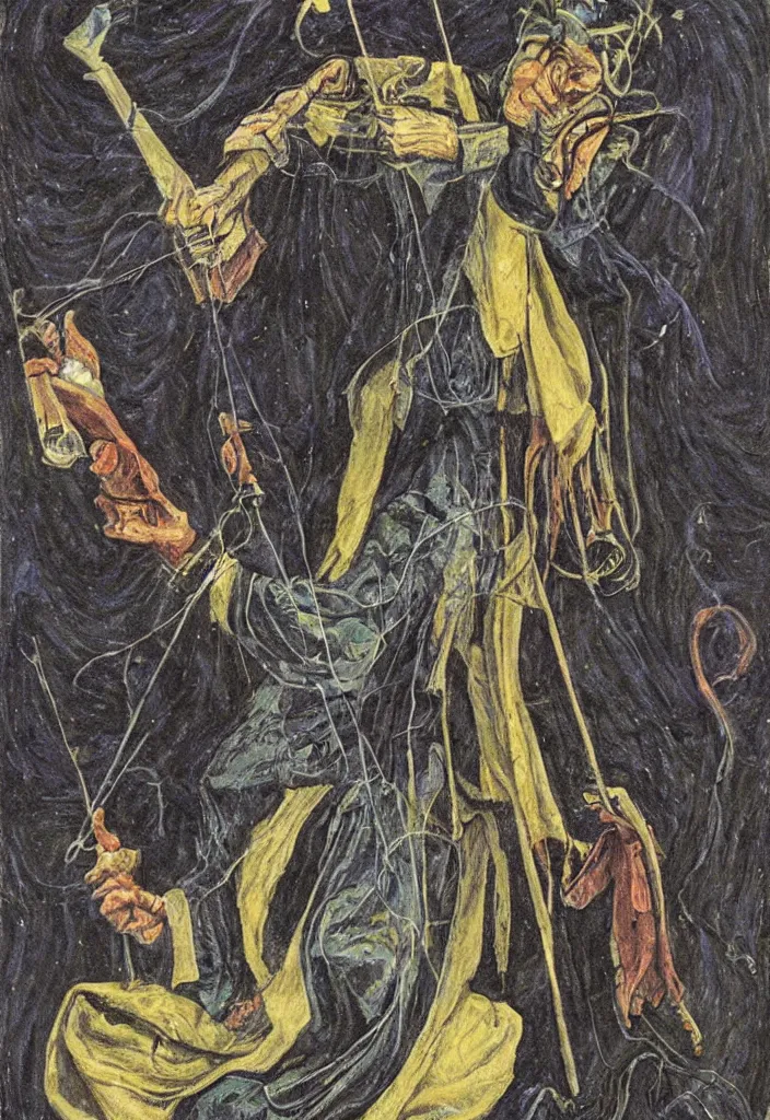 Image similar to Yoshua Bengio on the Tarot Hermit card. Illustration by Pamela Colman Smith