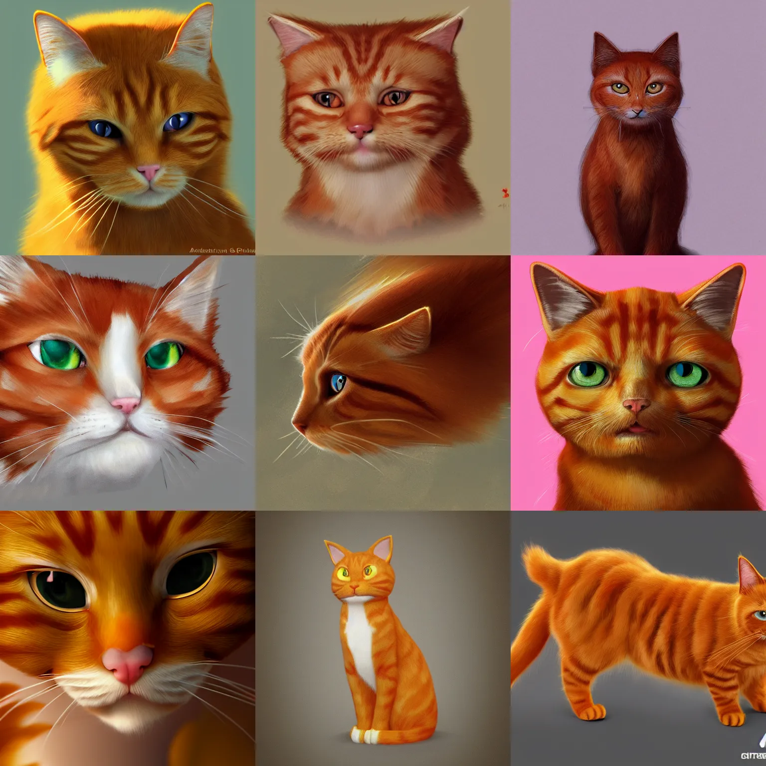 Prompt: ginger cat, Artstation