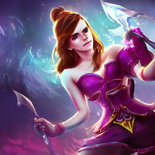 Image similar to Emma Watson in League of Legends. Digital Art. New Skin