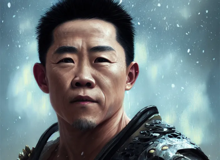 Image similar to highly detailed portrait of jet li, in dead or alive 6, stephen bliss, 8 k, unreal engine, fantasy art by greg rutkowski, loish, rhads, ferdinand knab, makoto shinkai and lois van baarle, ilya kuvshinov, rossdraws, tom bagshaw, global illumination, radiant light, detailed and intricate environment