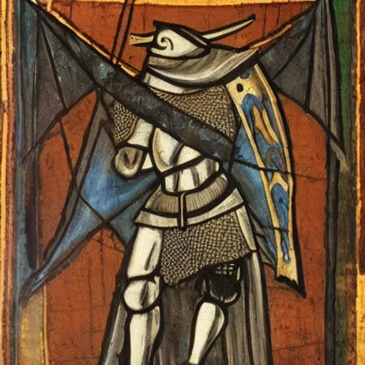 Prompt: wolf knight, medieval painting,