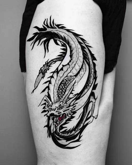 Image similar to haku as a dragon tattoo