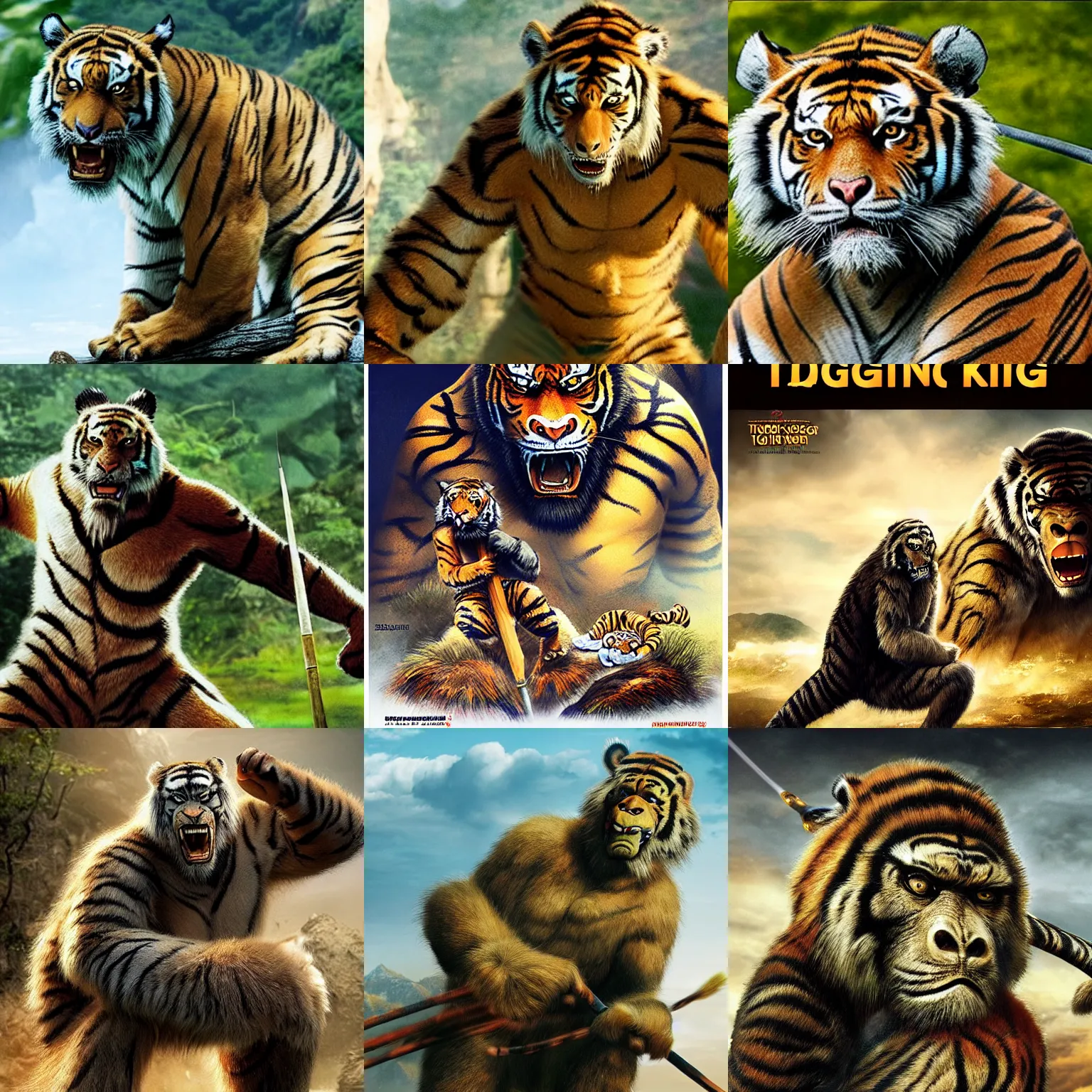 Prompt: tiger king ( crouching tiger hidden dragon ) ( king kong )