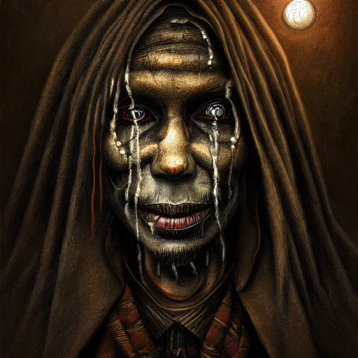 Prompt: a detailed painting of papa legba, by anton semenov, horror, dark, digital art, realistic painting, very detailed