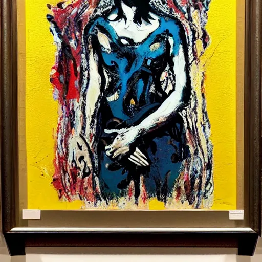 Image similar to photo of young woman by jackson pollock