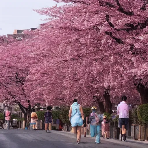 Prompt: a city inspired by china made of cherry blossoms and vines