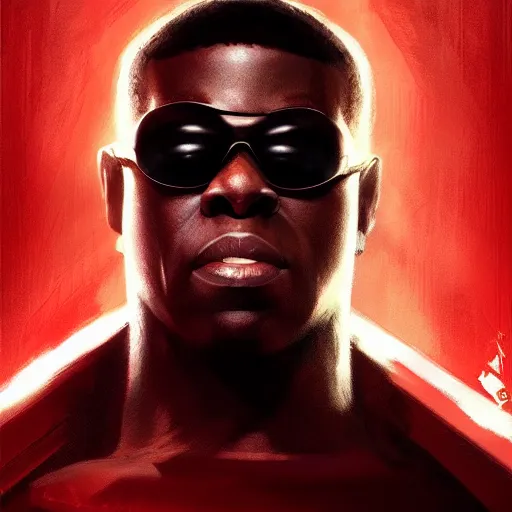 Prompt: full portrait of Blade from Marvel Cinematic, by Stanley Artgerm Lau, WLOP, Rossdraws, James Jean, Andrei Riabovitchev, Marc Simonetti, Yoshitaka Amano, ArtStation, CGSociety,