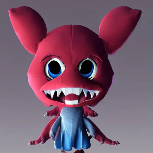 Prompt: cute fumo plush of a creature from an old tokusatsu film, chibi monster, vray