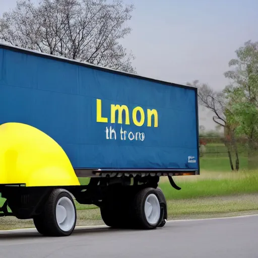 Image similar to a truck shaped like a lemon