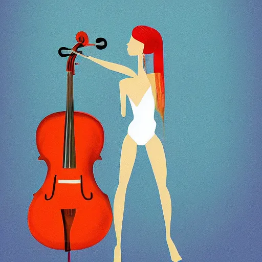Image similar to girl with the body as cello by rutkowski