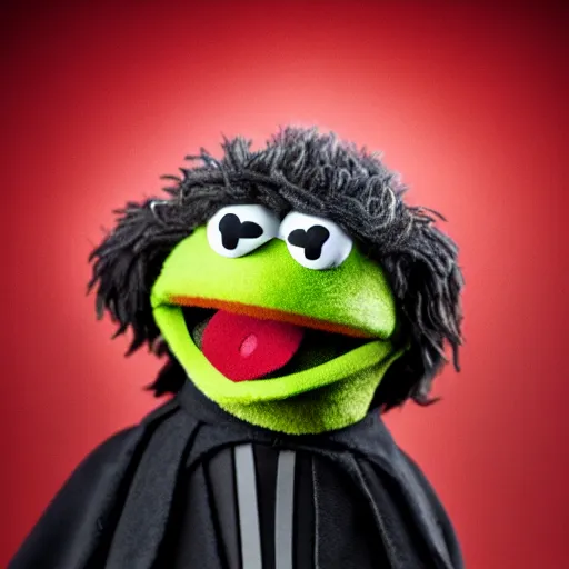 Image similar to studio portrait still of muppet!!!!! darth maul!!!!!! as a muppet muppet as a muppet, 8 k, studio lighting, key light,