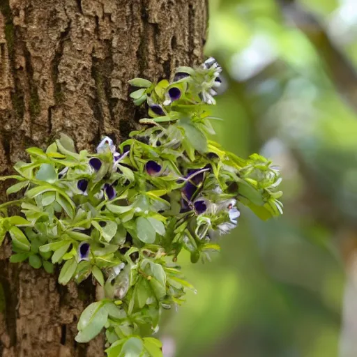 Prompt: Encyclia Tampensis growing on a tree