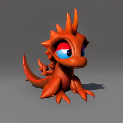 Prompt: pixar render of a cute dragon, stylised