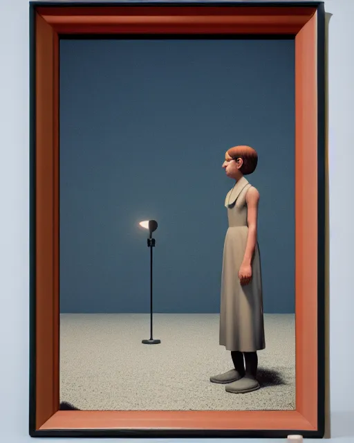 Prompt: two in the void, by the mirror, station, alex colville, otto mueller, stephen conroy, octane rendering