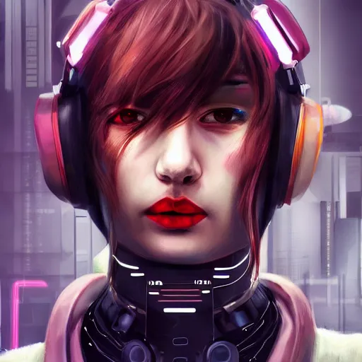 Image similar to female character cyberpunk wearing technological collar around neck, realistic, art, beautiful, 4K, collar, choker, collar around neck, punk, artstation, detailed, female, woman, choker, dark,