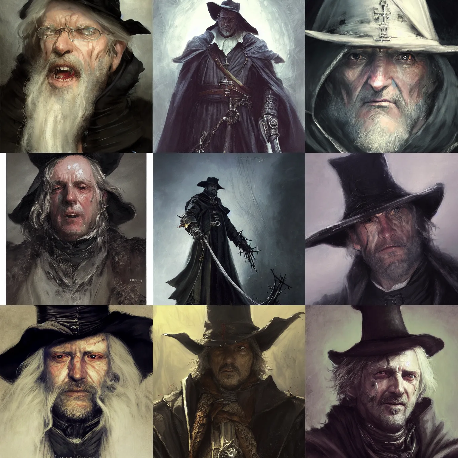 Prompt: a portrait of father gascoigne by daniel gerhartz, bloodborne, trending on artstation