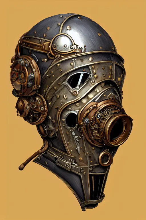 Image similar to steampunk helmet fantasy art mask robot ninja stylized digital illustration sharp focus, elegant intricate digital painting artstation concept art global illumination ray tracing advanced technology chaykin howard and campionpascale and cooke darwyn and davis jack