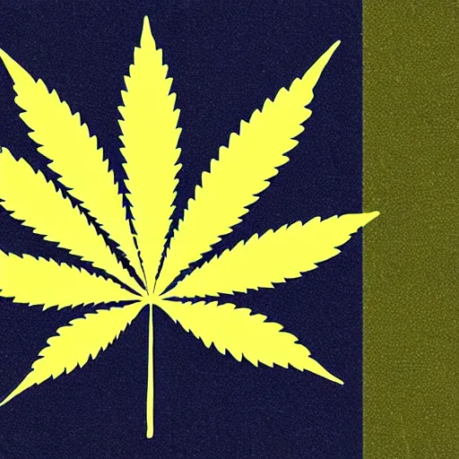 Prompt: cannabis leaf on the aboriginal australian flag with a dark blue patch and the white stars southern cross