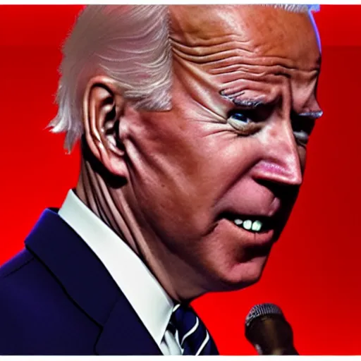 Image similar to a photo of joe biden as a demon, red eyes, shadowy figure