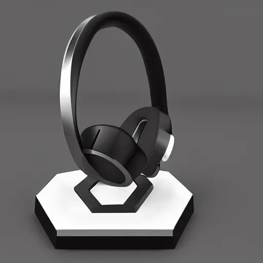 Prompt: wireless headphone stand, futuristic, techno, cyberpunk, product design, render, cute, swag, geometric, fun, iconic, concept