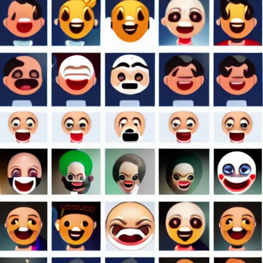 Prompt: a grid of candidates for emoji of doom