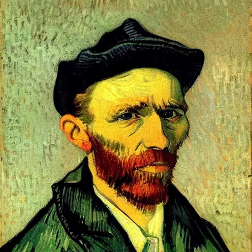 Prompt: portrait of Joaquín Sabina by van Gogh