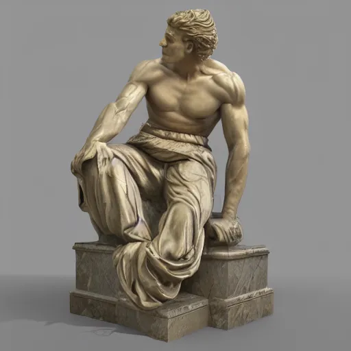 Image similar to marble statue shattered by golden bulet, art by mike winkleman, octane render, trending on cg society, trending on artstation, matte painting, lighting, sharp, hyperrealistic, award winning, reimagined by studio c