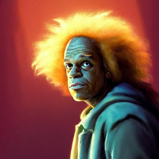 Image similar to portrait of doc brown!!, sitting!!!!!!!!!!!!!!!!!!!, on ( ( ( lion king ) ) ), disney animation, sharp, illustration, sharp, fanart, anime key art by greg rutkowski, bloom, dramatic lighting sharp focus, cinematic, artbook, smooth, centered