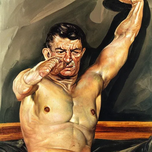 Prompt: high quality high detail painting by lucian freud and frank frazetta, hd, powerful man