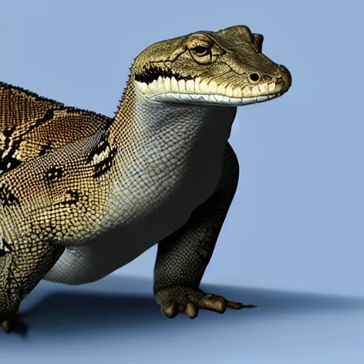 Prompt: rattlesnake and Komodo dragon hybrid animal