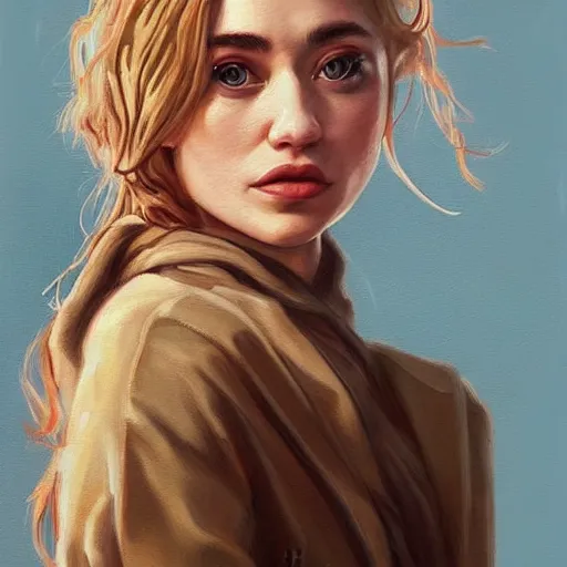 Image similar to a beautiful painting of imogen poots representative of the art style of artgerm and wlop and wes anderson and spike jonze