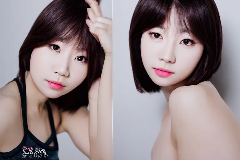 Prompt: studio photo portrait of korean idol girl, photorealistic, 50mm