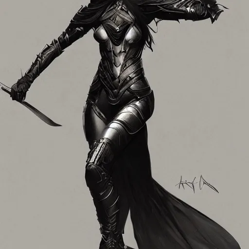 Prompt: full figure ultra realistic illustration, naomi campbell wearing black armor, intricate, elegant, highly detailed, digital painting, artstation, concept art, smooth, sharp focus, illustration, art by artgerm and greg rutkowski and alphonse mucha