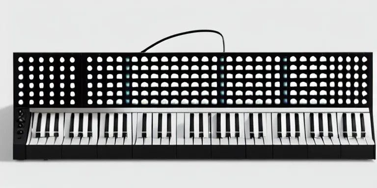 Prompt: dezeen showroom , minimalissimo, archdaily, houdini, teenage engineering moad, mother of all decks, product design concept, top down view of wires and knobs of moog melotron synthesizer 3d model made by jony ives, issey miyake, bang olufsen, dieter rams, 8k, high detailed photo