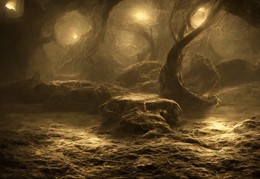 Image similar to eternal eldritch worm photorealistic, film, cinematic lighting, octane render, volumetric light, dark - art