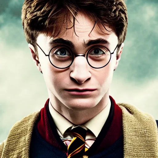 Image similar to a portrait of harry potter with a hairy forehead, photorealistic, highly detailed, professional photo, studio lighting, 4K HD