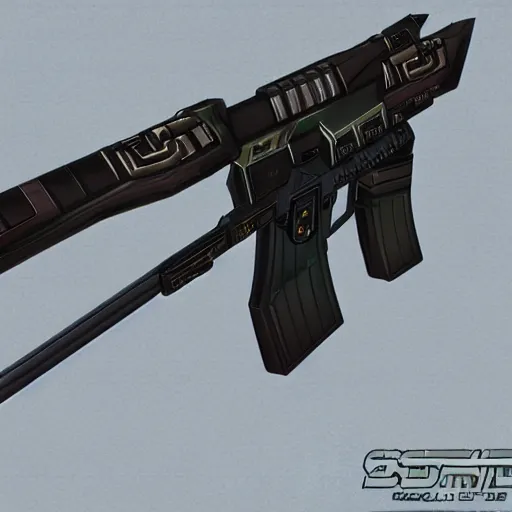 Prompt: a realistic looking photon rifle from Phantasy Star Online, high detail, high contrast