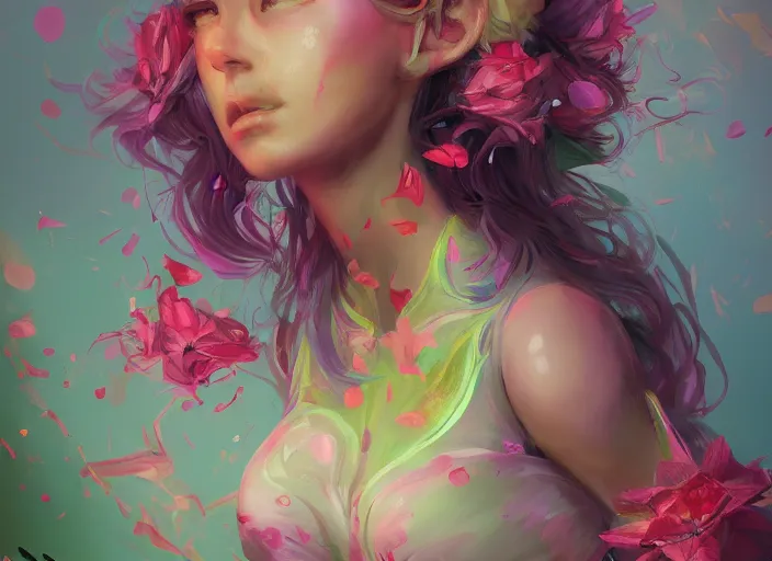 Image similar to splashart of bloom by sarah carmody artstation