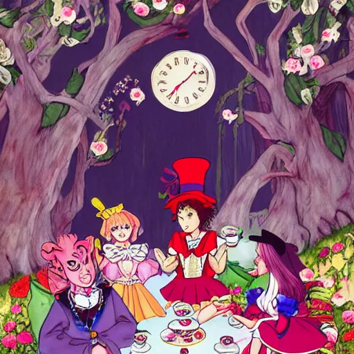 alice in wonderland anime mad hatter and alice