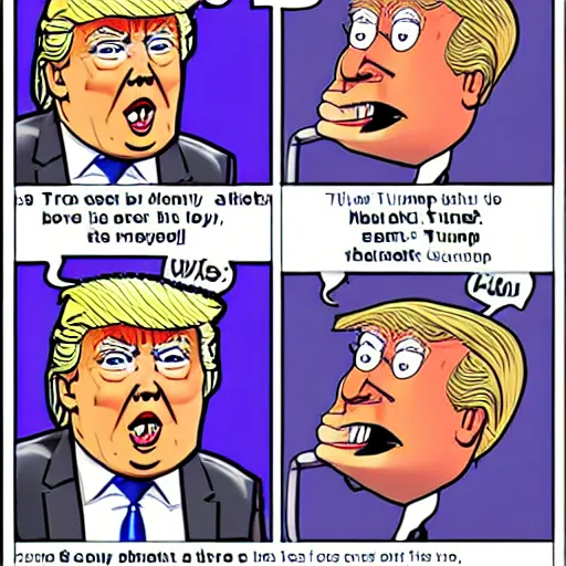 Image similar to trump as a soyjack, digital art, comic, cartoon, funny, meme