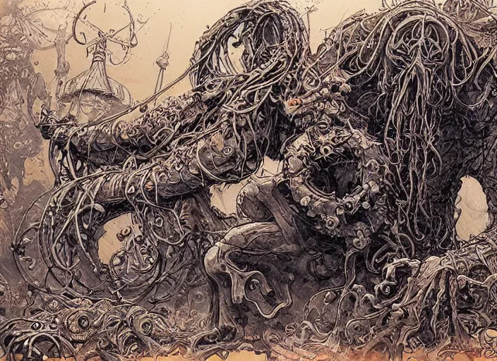 Prompt: a highly detailed beautiful davy jones, james gurney, james jean