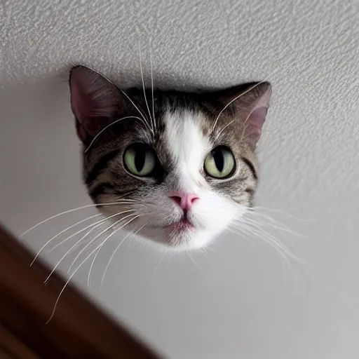 Image similar to ceiling cat looking at you from above