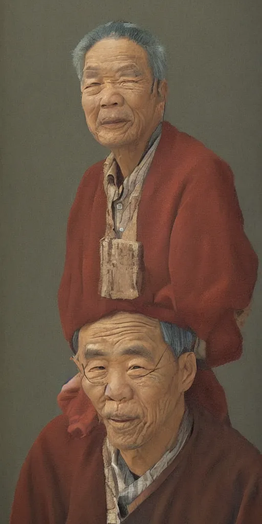 Image similar to painting portrait of a man by yongbo zhao