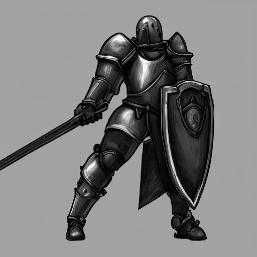 Prompt: digital painting, shading, overwatch style, medieval knight with large claymore