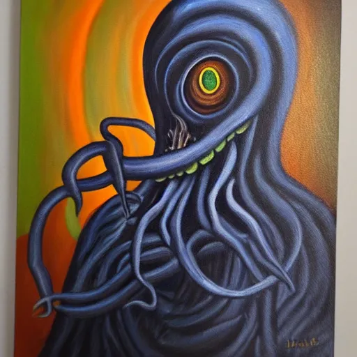 Image similar to oil painting of cthulu