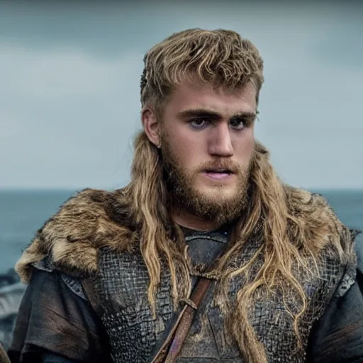 Image similar to jake paul in vikings 4 k detailed super realistic