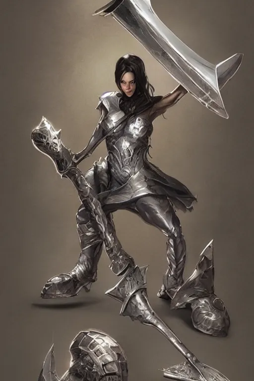 Prompt: item concept art of metallic shadow axe art by artgerm and Craig Mullins, James Jean, Andrey Ryabovichev, Mark Simonetti and Peter Morbacher 16k