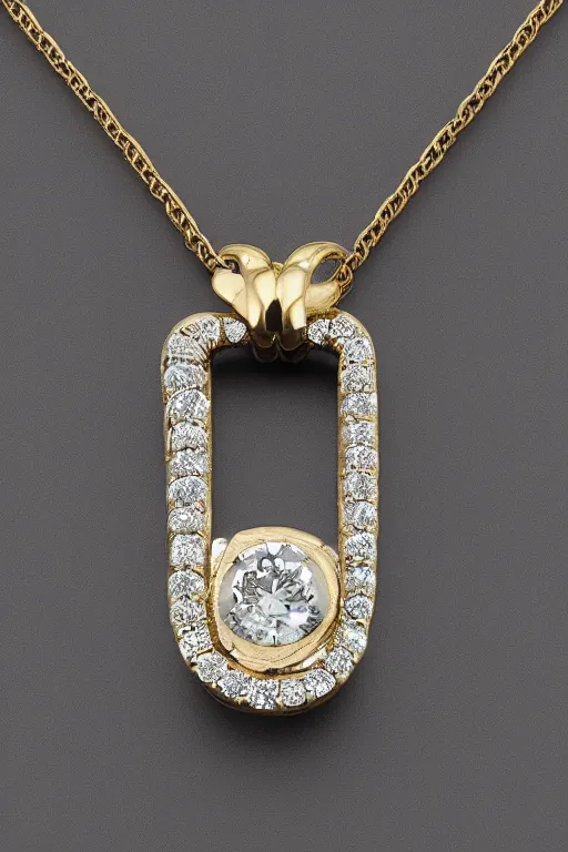 Image similar to gold and diamond pendant with the same shape and features as this photo