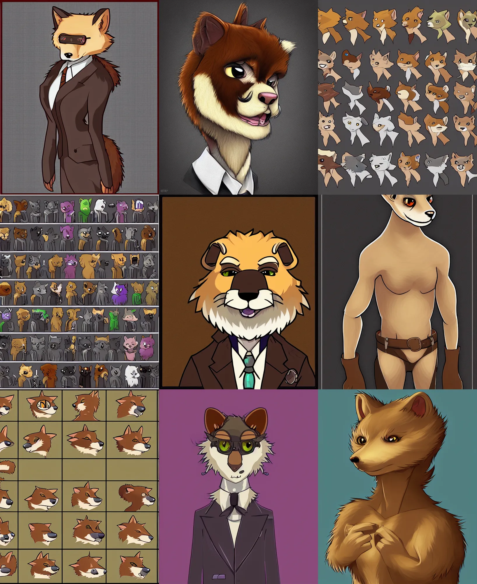 Prompt: furry - weasel - detective - fursona uhd ue 5 visual novel pc game expression art portrait sprite