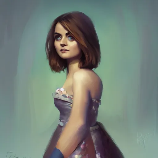 Prompt: portrait of jenna coleman. beautiful painting by ernesto ruiz velasco and carlos ortega elizalde and ashline on artstation. stunning smooth pretty character cartoon concept art.